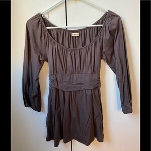 Forever 21 Scoop Neck Brown Top Tie Back Size Small